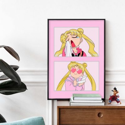 Sailor Moon Dramatic In Love Anime Cartoon Wall Art