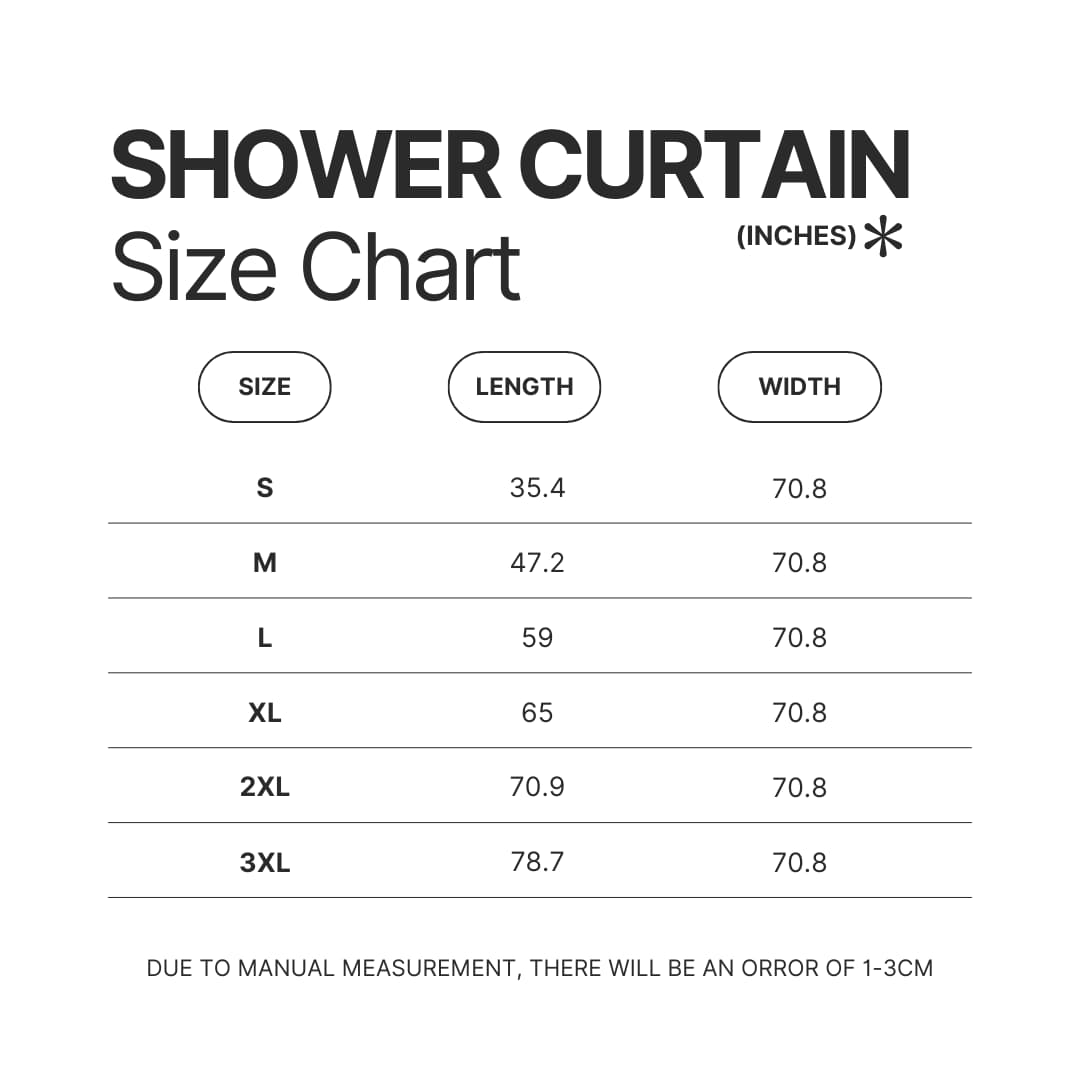 Shower Curtain Size Chart - Sailor Moon Merch
