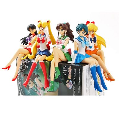 13 5cm Anime Sailor Moon Model Hino Rei Car Accessories Collection PVC Doll Sailor Mars Jupiter - Sailor Moon Merch