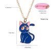 2022 Design New Cartoon Sailor Moon Blue Cat Necklace Cute Fashion Enamel Pendant for Woman Girl 1 - Sailor Moon Merch