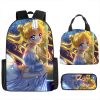 3D Printing Three piece Sailor Moon Anime Peripheral Backpack Primary and Secondary School School Bag Lunch 3 - Sailor Moon Merch