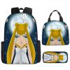 3D Printing Three piece Sailor Moon Anime Peripheral Backpack Primary and Secondary School School Bag Lunch 4 - Sailor Moon Merch