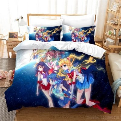 Anime Sailor Moon 3d Bedding Set Queen King Size Beautiful Girls Duvet Cover Set Comforter Cover 3.jpg 640x640 3 - Sailor Moon Merch