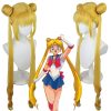 Anime Sailor Moon Cosplay Costume Wig Tsukino Usagi Uniform Dress Yellow Wig Halloween Carnivl Party Outfits 5 - Sailor Moon Merch