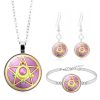 Anime Sailor Moon Star Necklace Set Glass Pendant Earrings Bracelet Jewelry Accessories Cute props - Sailor Moon Merch