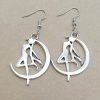 Cartoon Sailor Moon Earring for Girl Cosplay Anime Jewelry Silver Plated Simple Design Moon Shape Drop 1 - Sailor Moon Merch