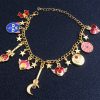 Harong Sailor Charm Moon Bracelet Girls Anime Delicate Jewelry Cute Cat Magic Wand Pendant Comics Trendy 1 - Sailor Moon Merch