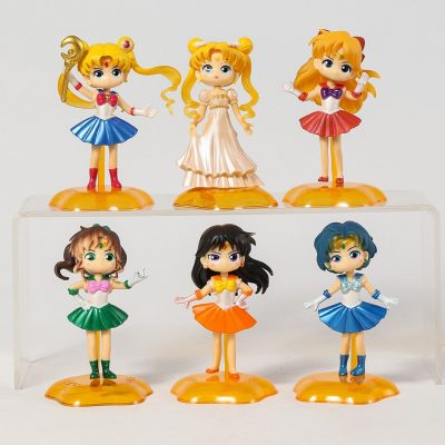 Q Version Sailor Moon Mercury Mars Jupiter Venus Uranus Neptune Pluto Chiba Mamoru Figures Toys Desktop 1 - Sailor Moon Merch