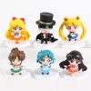 Q Version Sailor Moon Mercury Mars Jupiter Venus Uranus Neptune Pluto Chiba Mamoru Figures Toys Desktop 4 - Sailor Moon Merch