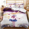 Sailor Girl Moon S4631 Anime Bedding Set Cartoon Duvet Cover Pillowcase Three Piece Suit Bedroom Household 1 - Sailor Moon Merch