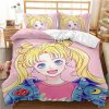 Sailor Girl Moon S4631 Anime Bedding Set Cartoon Duvet Cover Pillowcase Three Piece Suit Bedroom Household - Sailor Moon Merch