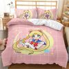 Sailor Girl Moon S4631 Anime Bedding Set Cartoon Duvet Cover Pillowcase Three Piece Suit Bedroom Household 2 - Sailor Moon Merch
