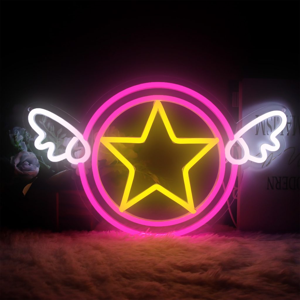 Sailor Moon Anime Neon Sign Magic Stick Anime Kawaii Hanging Led Light Home Bedroom Birthday Party - Sailor Moon Merch