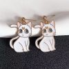 Sailor Moon Cat Earrings Luna and Artemis Anime Inspired Enamel Drop Earrings Kawaii Animal Jewelry for 4 - Sailor Moon Merch