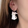 Sailor Moon Cat Earrings Luna and Artemis Anime Inspired Enamel Drop Earrings Kawaii Animal Jewelry for 5 - Sailor Moon Merch