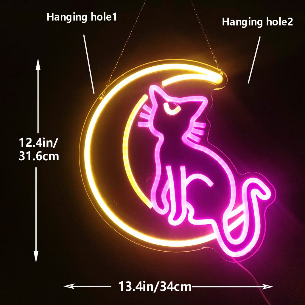 Sailor Moon Cat Neon Sign Anime Neon Sign Custom Neon Light Sign Anime Sign Room Wall 2 - Sailor Moon Merch