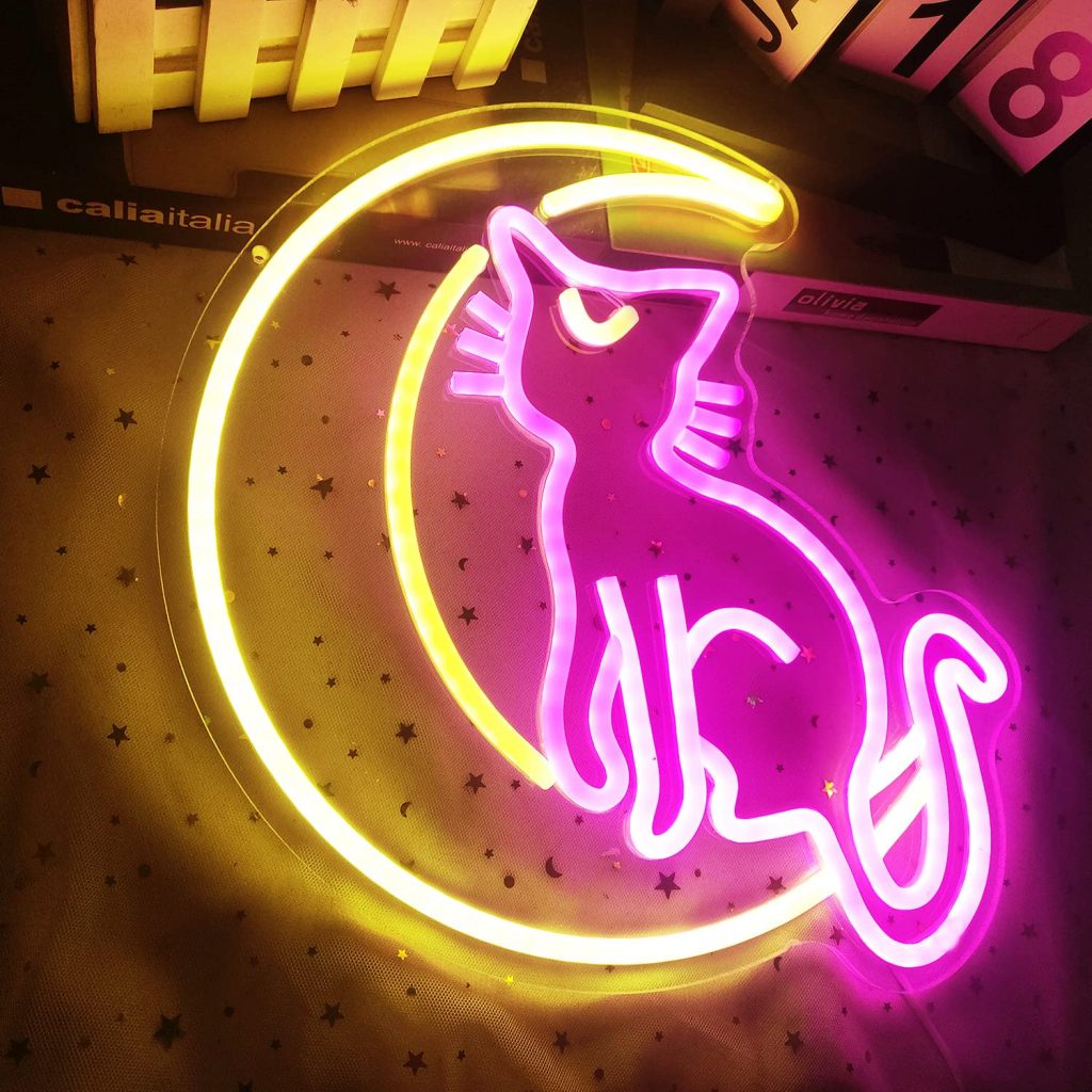 Sailor Moon Cat Neon Sign Anime Neon Sign Custom Neon Light Sign Anime Sign Room Wall 3 - Sailor Moon Merch