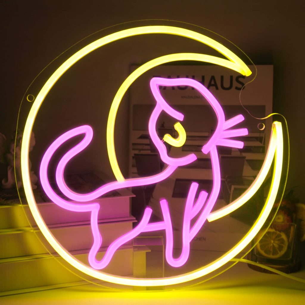 Sailor Moon Luna Cat Neon Sign Custom Anime Led Neon Sign Kawaii Cute Decor Wall Hanging - Sailor Moon Merch