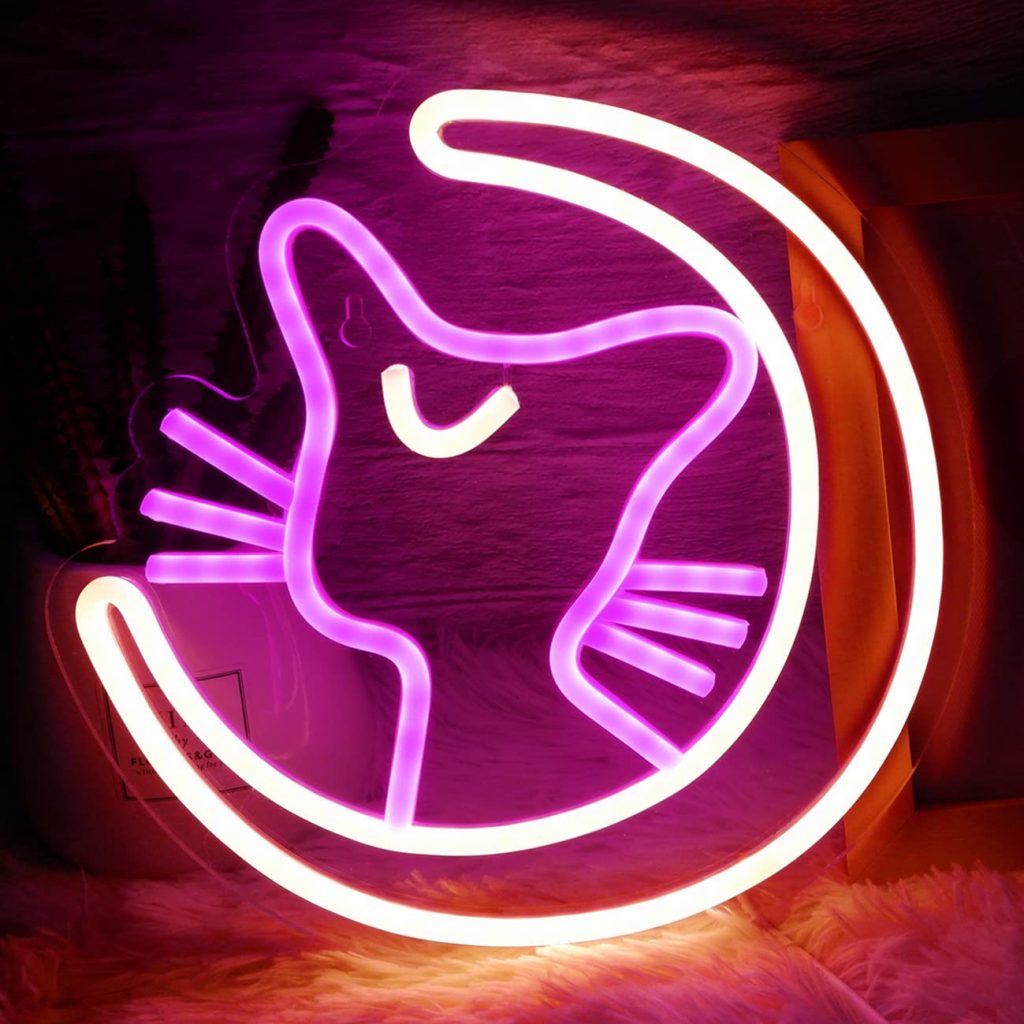 Sailor Moon Luna Neon Sign Anime Magic Cat LED Neon Lights for Wall Decor Game Room 1 - Sailor Moon Merch