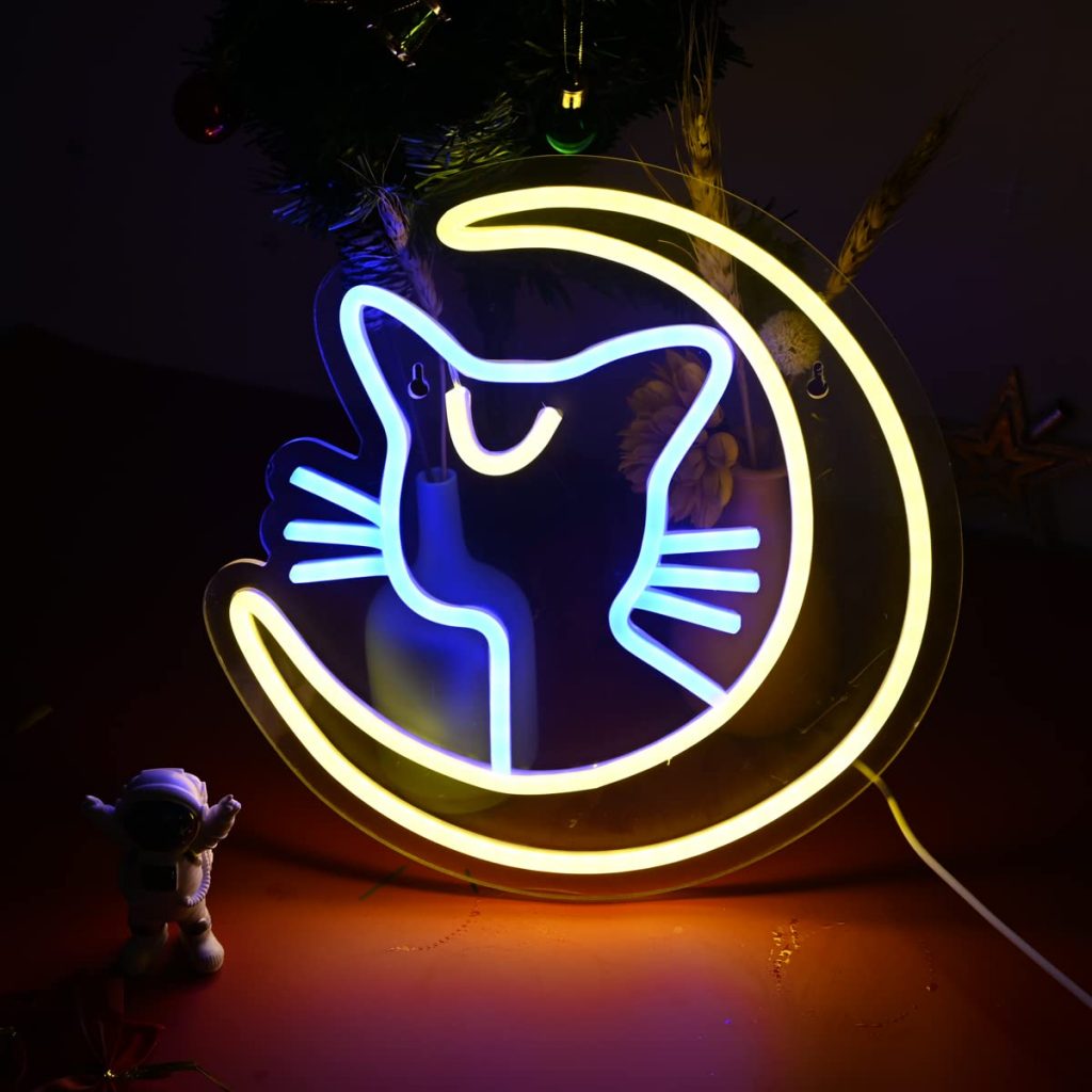 Sailor Moon Luna Neon Sign Anime Magic Cat LED Neon Lights for Wall Decor Game Room 4 - Sailor Moon Merch