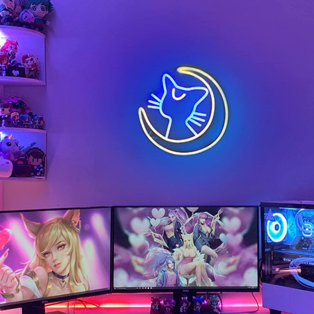 Sailor Moon Luna Neon Sign Anime Magic Cat LED Neon Lights for Wall Decor Game Room 5 - Sailor Moon Merch