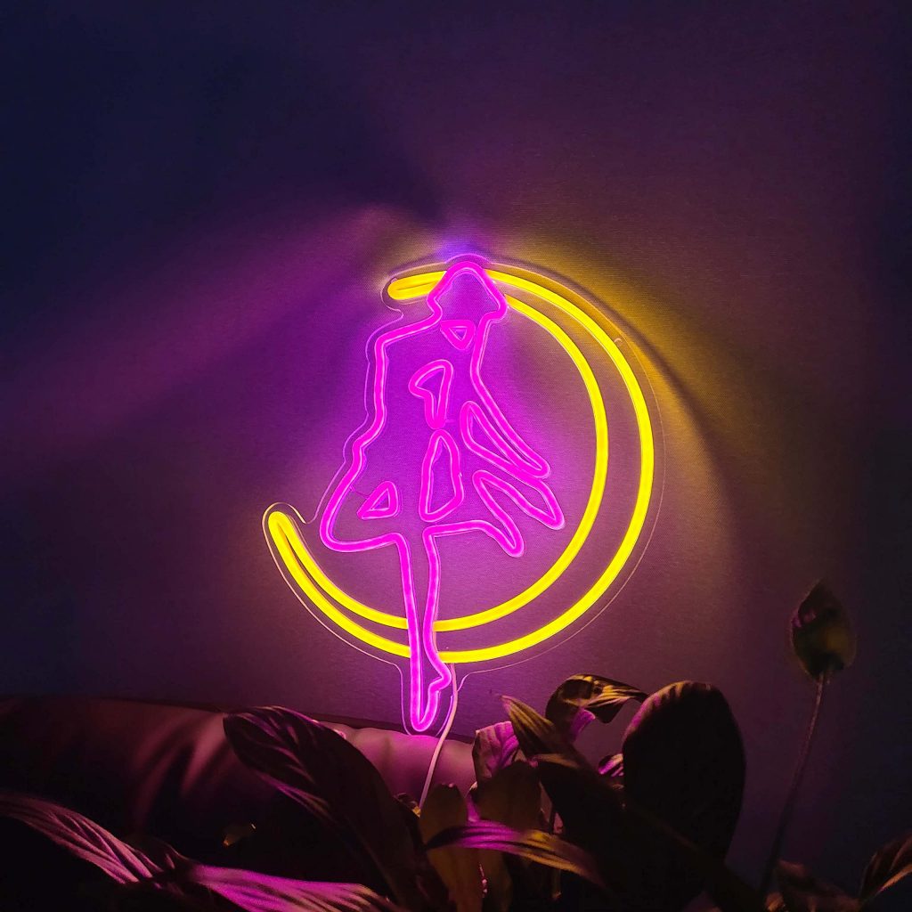 Sailor Moon Neon Sign Sailor Moon Decor LED Sailor Moon Lamp Wall Decor Anime Neon Light 5 - Sailor Moon Merch