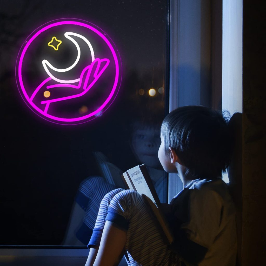 Sailor Star Moon Neon Sign Holding the Moon Wall Decor Anime LED Neon Signs USB Powered 5 - Sailor Moon Merch