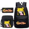 Three piece Anime Sailor Moon Printed Backpack Student Casual Fashion Schoolbag Shoulder Bag Pencil Bag Set 5 - Sailor Moon Merch