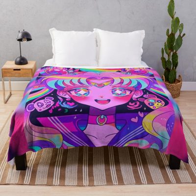 Psychedelic Magical Girl Throw Blanket Official Sailor Moon Merch