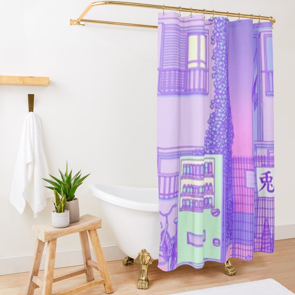 Pastel Tokyo Cats Shower Curtain Official Sailor Moon Merch