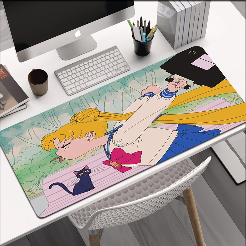 Anime Kawaii Sailor Moon Mouse Pad Keyboard Mausepad Cute Desk Mat Pc Gamer Large Gaming Accessories 15 - Sailor Moon Merch