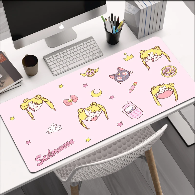 Anime Kawaii Sailor Moon Mouse Pad Keyboard Mausepad Cute Desk Mat Pc Gamer Large Gaming Accessories 5 - Sailor Moon Merch